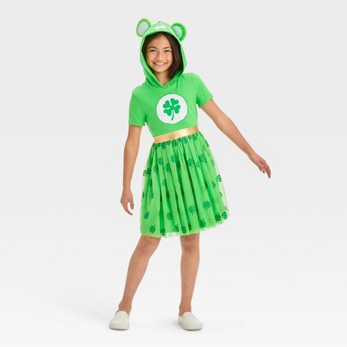 Girls' Lucky Care Bears Dress - Green S : Target