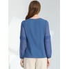 INSPIRE CHIC Women's Chiffon Semi Sheer Keyhole Neck Elegant Work Blouse - 4 of 4