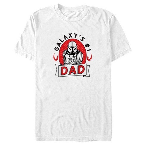 Men's Star Wars: The Mandalorian Din Djarin Galaxy's #1 Dad Tattoo T-Shirt  - White - Small