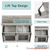 Dog Crate Furniture w/ Sliding Barn Door,37''Dog Cage Furniture,Wooden Dog Kennel End Table w/ Detachable Divider Indoor Puppy Kennel - 2 of 4