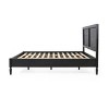 Christopher Knight Home Queen Bed Acacia Wood and Rattan Dark Gray - 3 of 4