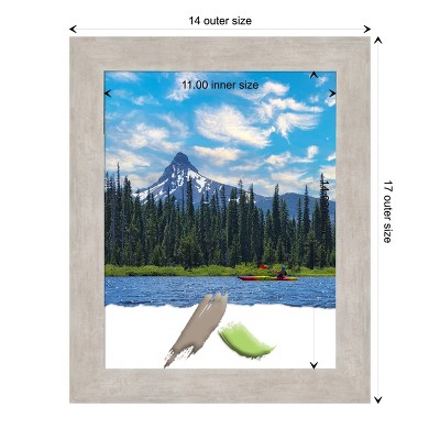 Classic 11x14 Marred Silver Wood Wall Picture Frame