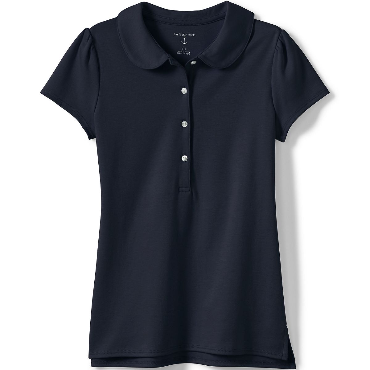 Lands' End Kids Short Sleeve Peter Pan Collar Polo Shirt - thumbnail 7