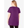 Woman Within Plus Size Perfect Short-Sleeve Scoop-Neck Henley Tunic - 3 of 4