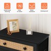 Pellebant 6 Drawers dressers for Bedroom Rattan Dresser Storage Tower Tall Fabric Dresser with Wood Top &Wood Handles - 3 of 4