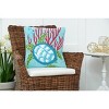 C&F Home 18" x 18" Coral & Turtle Hooked Throw Pillow - 3 of 3