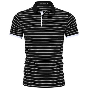 Men's Casual Golf Polo Shirts Athletic T Shirt Short Sleeve Wicking Quick Dry Cotton Sports Shirts - 1 of 4