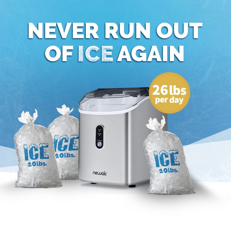 Newair 26 lbs. Nugget Countertop Ice Maker with Soft Chewable Pebble Ice, Self-Cleaning, Perfect for Home, Kitchen, Office, 5 of 17