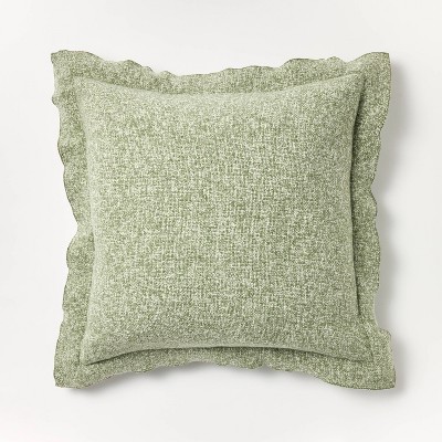 Oversized Heather Square Throw Pillow Sage/Cream - Threshold™ designed with Studio McGee