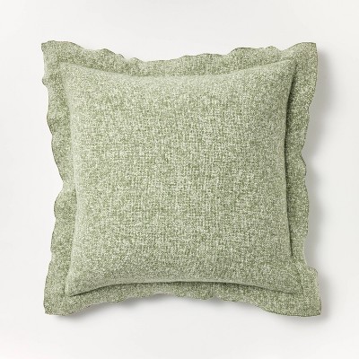 Set/2 Gorgeous Beaded Square Decorative Small Throw Pillows Green & Grey  Beads