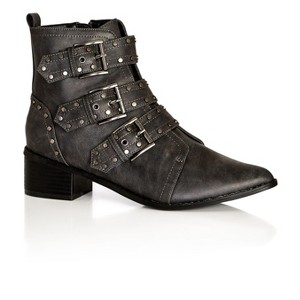 Women's Plus Size WIDE FIT Zeta Boot - charcoal | CITY CHIC - 1 of 3