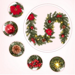 6ft Battery Operated Garland Christmas Decorations ，Battery Operated Festive Greenery for Fireplace, - 1 of 4