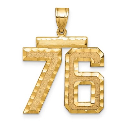 Black Bow Jewelry 14k Yellow Gold, Varsity Collection, Large D/C Pendant Number 76