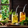 Le'raze Set of 4 Clear Heavy Base Drinking Glasses with Bamboo Lids, Straws & Cleaning Brush - 16oz. - 2 of 4