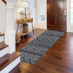 Boho Machine Washable Area Rug Modern Geometric Non-Slip Accent Rug Farmhouse Carpet - 1 of 4