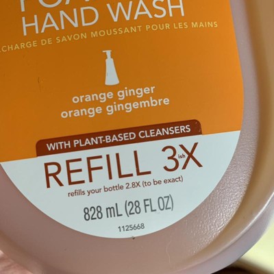 foaming hand wash refill - orange ginger, 28 fl oz