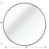 Lyngins 39 Inch Wall Mount Vanity Mirror,Modern Round Bathroom Mirror with Metal Frame for Bathroom,Bedroom,Black - 3 of 4