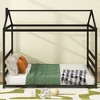 Queen Size Metal House Platform Bed Frame Sturdy House Platform Bed Easy to Assemble Floor Bed Frames Modern Style Bed for Guest Room Boys Girls - 2 of 4