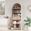 71" Arched MDF Storage Cabinet,Kitchen Pantry Cabinet with Four Doors and Hidden Drawer,Modern Pantry Cabinet for Dining Room-Cuddlewood - 3 of 4