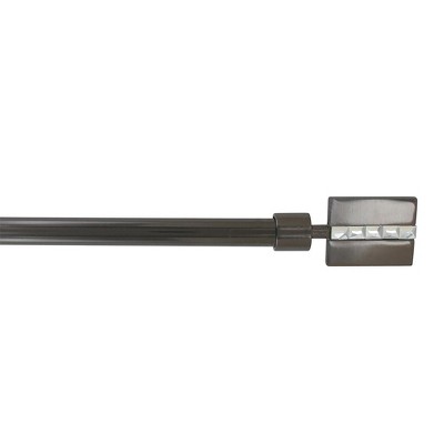 Evideco French Home Goods Adjustable Single Curtain Rod 50"-82" with Faceted Finials and Brackets, Available by 1 or 2