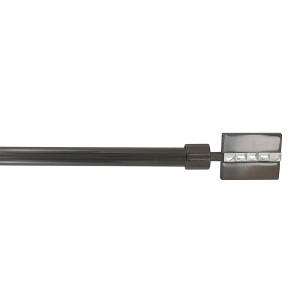 Evideco French Home Goods Adjustable Single Curtain Rod 50"-82" with Faceted Finials and Brackets, Available by 1 or 2 - 1 of 4