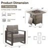 Buenhomino Outdoor Wicker Patio Furniture Set with Fire Pit Table, 5 Pieces Patio Conversation Sets with 4 Outdoor Patio Chairs and 1 Fire Pit Table - 3 of 4