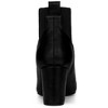 Allegra K Women's Square Toe Block Heels Elastic Chelsea Ankle Boots - 4 of 4