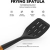 BRINJOY Black Heat Resistant Silicone Cooking Kitchen Utensils with Wooden Handles, Spatula Set, BPA Free - 3 of 4