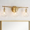 LNC Amarantiser 22-in 3-Lights Matte Gold with Clear Glass Modern/Contemporary Bathroom Vanity  Lights - 2 of 4
