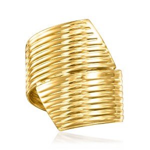 Ross-Simons Italian 14kt Yellow Gold Lined Bypass Ring - 1 of 4