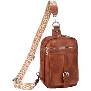 Itopfox 2-in-1 Sling Backpack with Removable Straps, Crossbody Purse for Women, Faux Leather Fanny Pack, Travel & Diaper Bag - 1 of 4