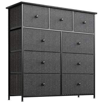 REAHOME 8 Drawer Steel Frame Wood Top Storage Organizer Dresser for Closet,  Living Room, and Entryway with 2 Additional Drawer Organizers, Dark Taupe