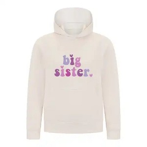 Everyday Kids Big Sister Girls Pullover Hoodie – Cute Colorful Sibling Sweatshirt - 1 of 4