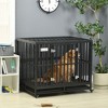 PawHut Heavy Duty Dog Cage Metal Kennel and Crate Dog Playpen with Lockable Wheels, Slide-out Tray and Anti-Pinching Floor - image 2 of 4