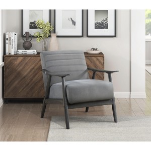 Okak Modern Leisure Accent Chair with Comfy Velvet Upholstery 1pc Solid Wood Stylish Armchair for Living Room Bedroom Waiting Room - 1 of 4