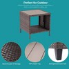 Sonkuki 7 Pieces PE Rattan Furniture Set with Side Table, Patio Chair with Cushion, Ottomans for Lawn, Light Gray - 4 of 4