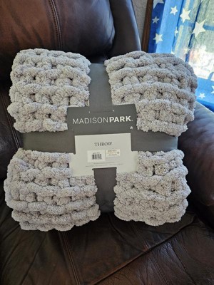 50x60 Chenille Chunky Knit Throw Blanket Blush - Madison Park : Target