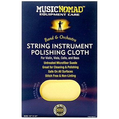 Music Nomad String Instrument Microfiber Polishing Cloth for Violin, Viola, Cello & Bass 12 x 12 in.
