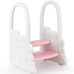 Whizmax Toddler 2 Step Stool for Bathroom Sink, Non-Slip Kitchen Counter Stool, Potty Training Toilet Stool with Armrests - 1 of 4