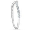 Pompeii3 1/4 Ct Curved Diamond Guard Enhancer Wedding Ring 10k White Gold - 2 of 4