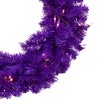 Northlight Pre-Lit Artificial Pine Christmas Wreath - 24" - Purple - Clear Lights - 4 of 4