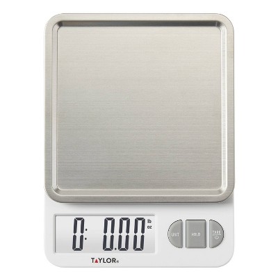Taylor Digital Kitchen 11lb Food Scale with Removable Tray Stainless Steel Platform