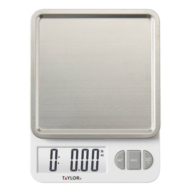 Taylor Digital Kitchen 11lb Food Scale with Removable Tray Stainless Steel Platform, 2 of 9