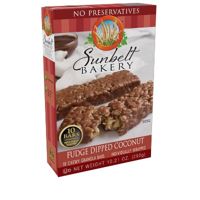 Sunbelt Bakery Fudge Dipped Coconut Granola Bars 10ct