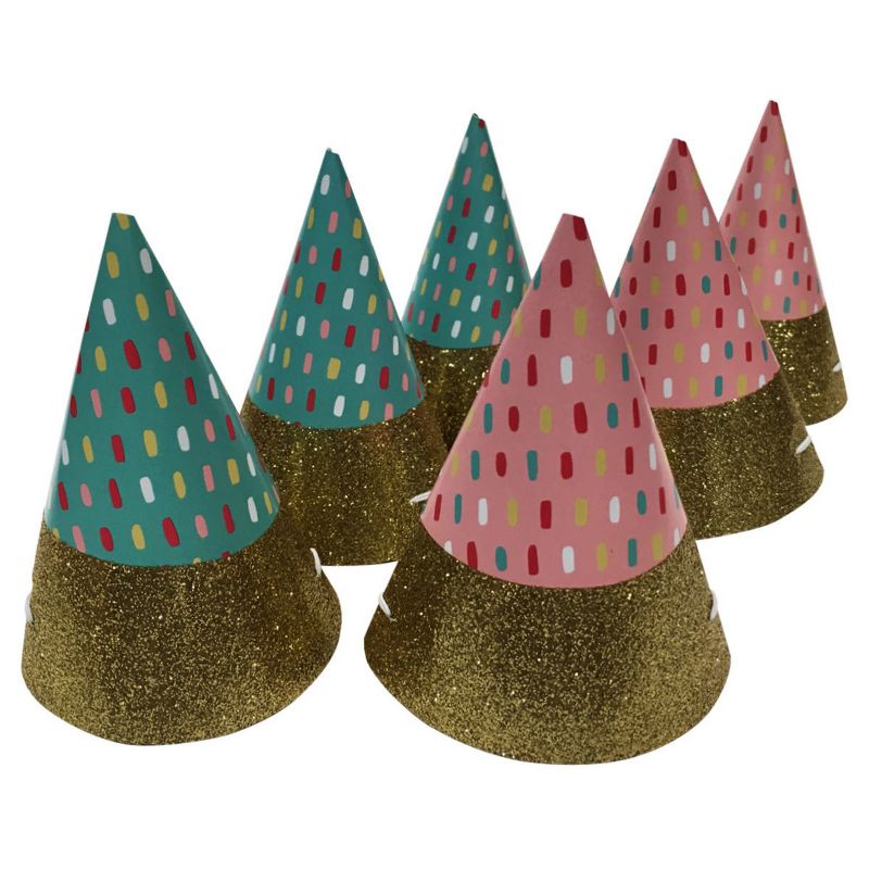 6ct Pink & Blue Mini Party Hats - Spritz&#8482;, 1 of 6