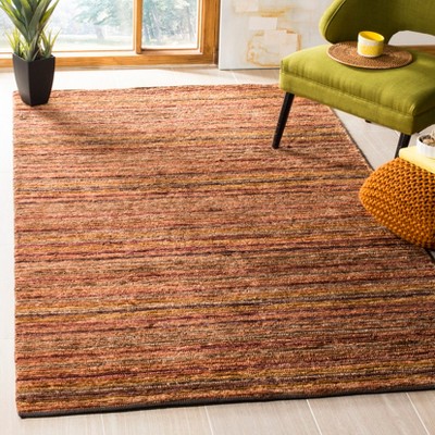 Hand-Knotted Red Wool Rectangular Area Rug