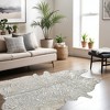 HomeRoots 6' X 7' Silver and Ivory Cowhide Hand Knotted Area Rug - 2 of 4