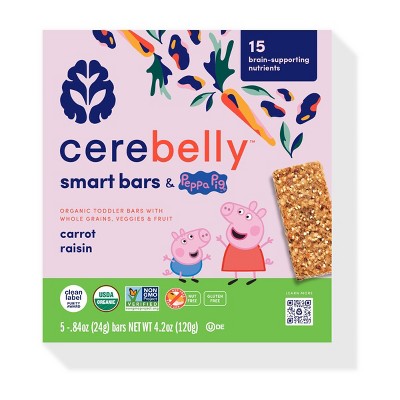 Cerebelly Organic Carrot Raisin Smart Snack Bars - 5pk