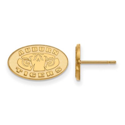 Black Bow Jewelry 14k Yellow Gold Auburn Tigers NCAA Post Earrings