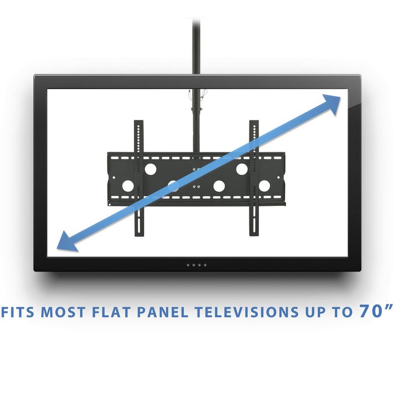 Mount-It! Height Adjustable Ceiling TV Mount For 32 to 70 in. Flat Panel TVs | Articulating Hanging Swivel TV Pole Bracket | 175 Lbs. Capacity | Black, 2 of 10